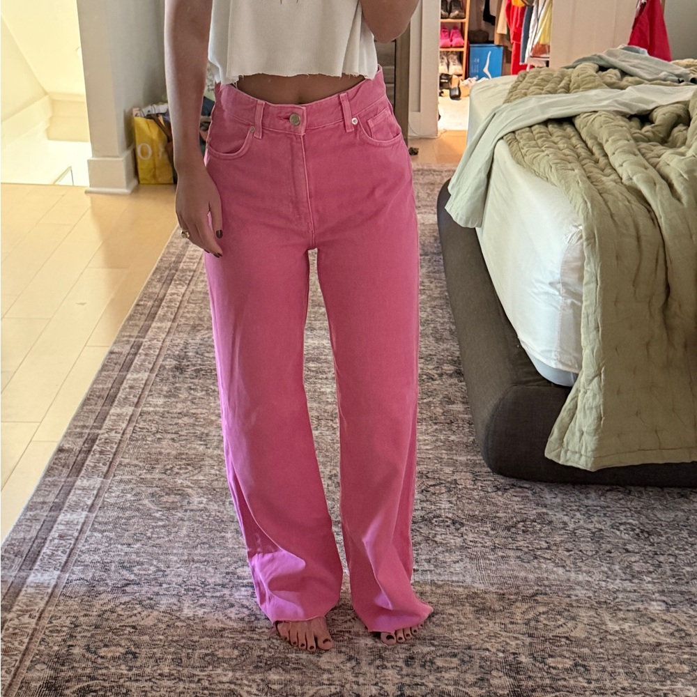 hi-rise wide leg baggy jean